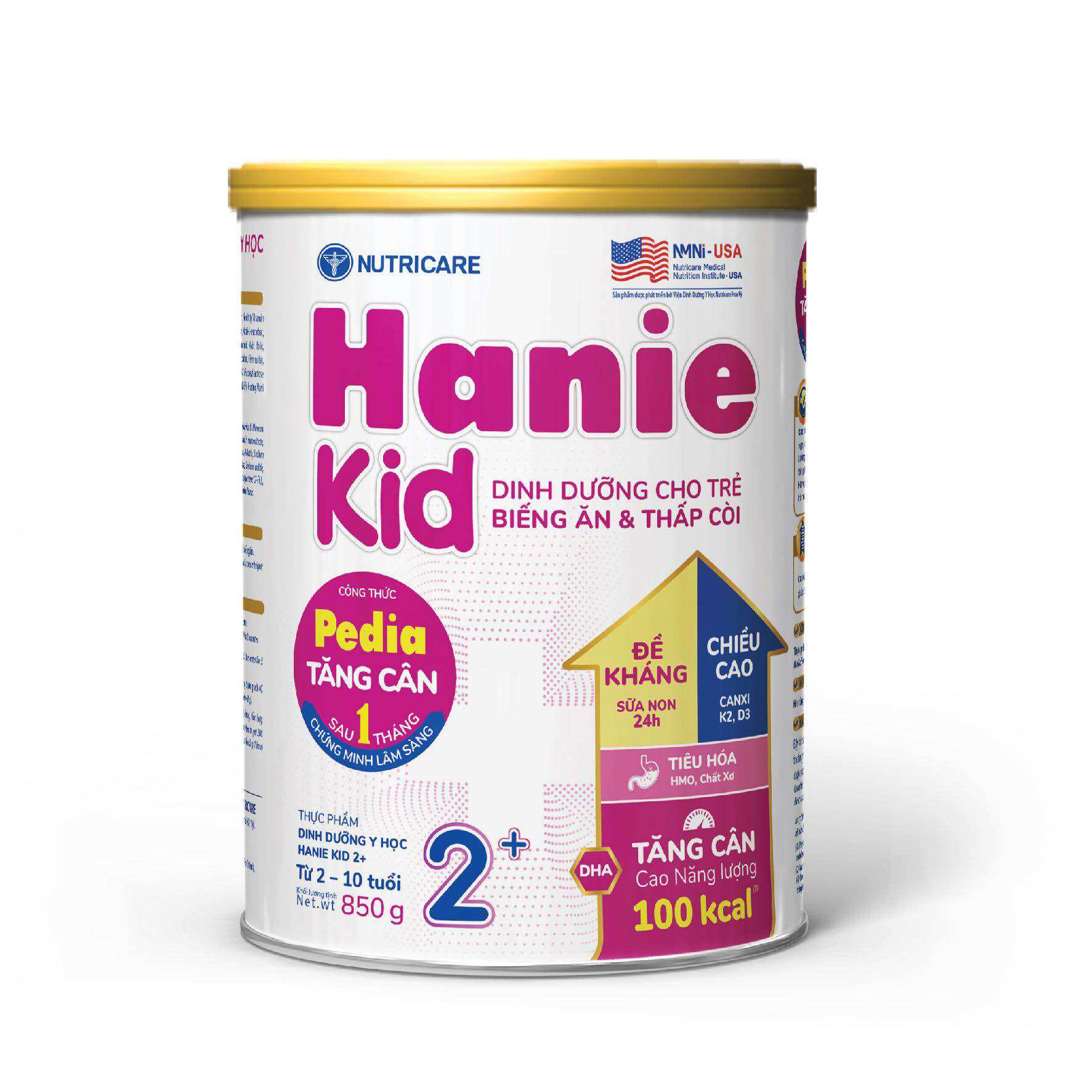 Sữa bột Hanie kid pedia số 2 850g