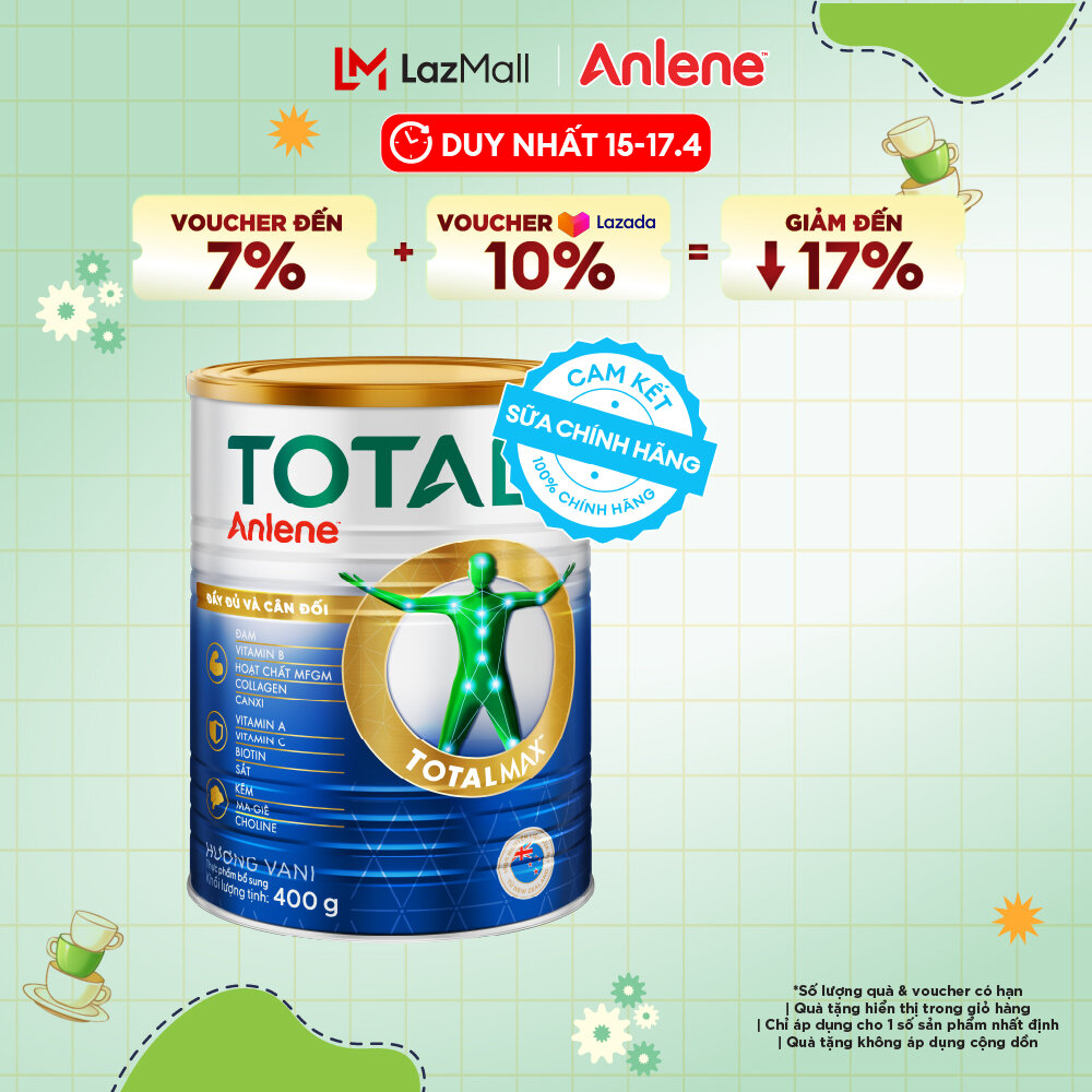 [Voucher giảm đến 26%]Sữa Bột Bổ Sung Dinh Dưỡng Anlene Total 10 Lon 400G
