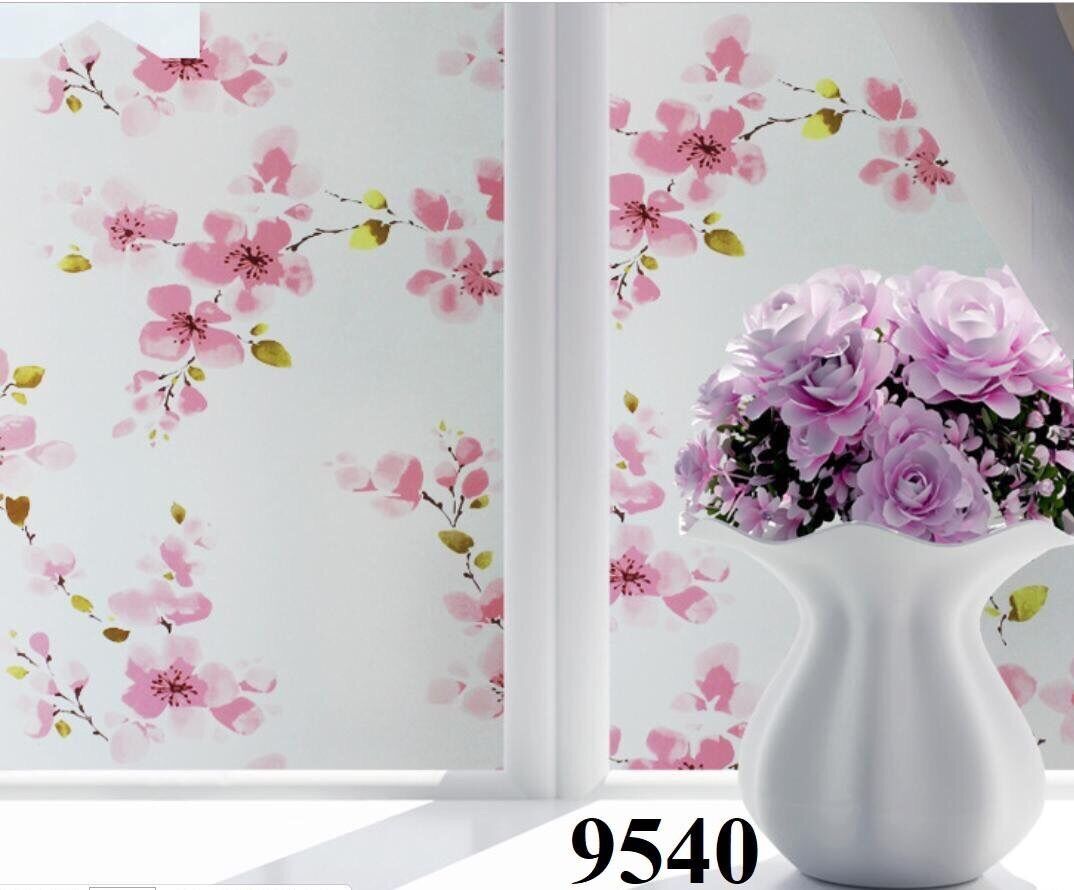 [Combo 5md*khổ 90cm] Giấy Dán Kính cửa sổ Hoa Đào Tím keo sẵn bóc dán