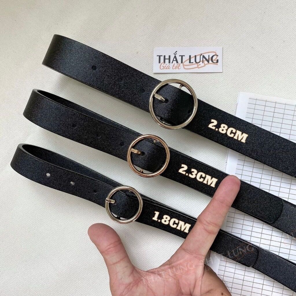 Thắt lưng nữ mặt tròn da mềm (Hỗ trợ bấm cắt dây nịt) TL001 - Thắt Lưng Giá Tốt