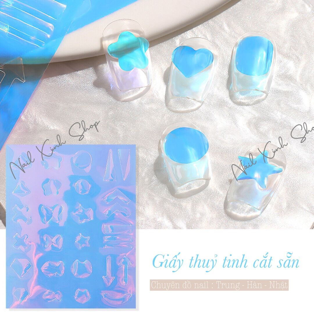Giấy thuỷ tinh cắt sẵn làm nail