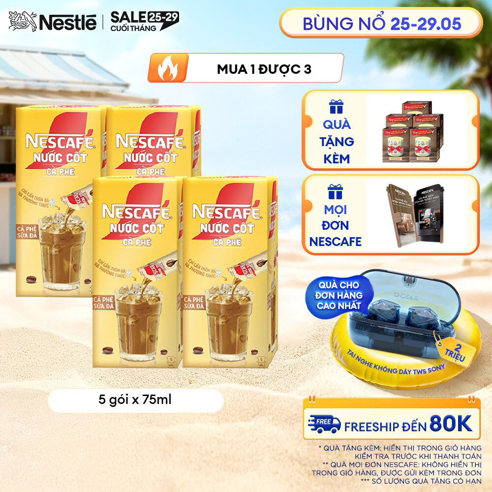 [ƯU ĐÃI THÁNG 5] Combo 4 hộp Nước Cốt Cà Phê NESCAFÉ Cà phê Sữa Đá