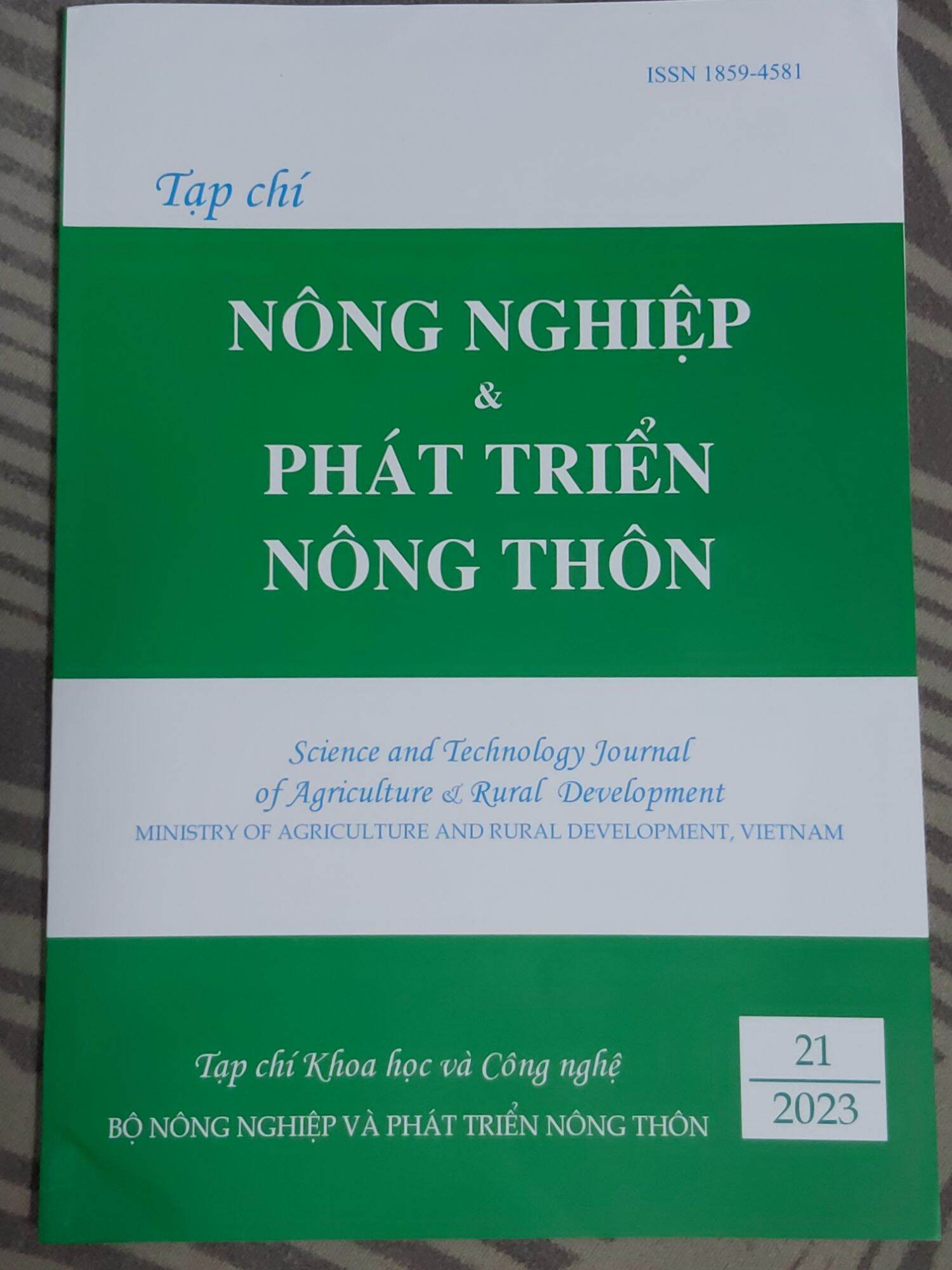 Tạp chí nông nghiệp & phát triển nông thôn, số 21/2023