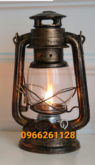 ĐÈN BÃO 25cm dùng dầu hỏa, dầu lưu ly để thắp sáng, trang trí, decor, có thể chế thành đèn điện, sưu tầm hoài cổ, dã ngoại, cắm trại, đi thuyền..