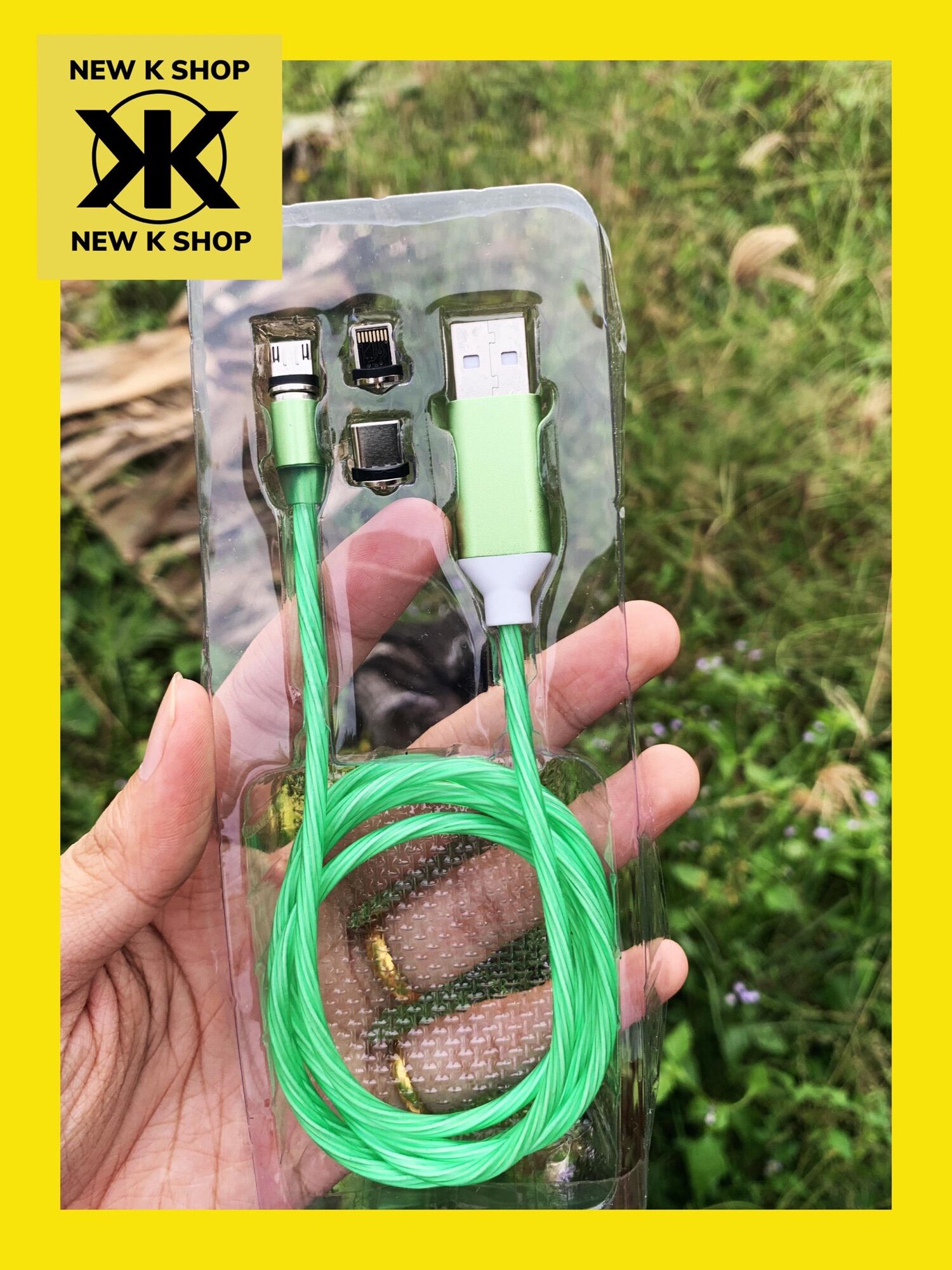 (Freeship) Dây cáp sạc nhanh nam châm có đèn led phát sáng, lightning, Iphone, Samsung, type c,micro usb android, chính hãng giá rẻ
