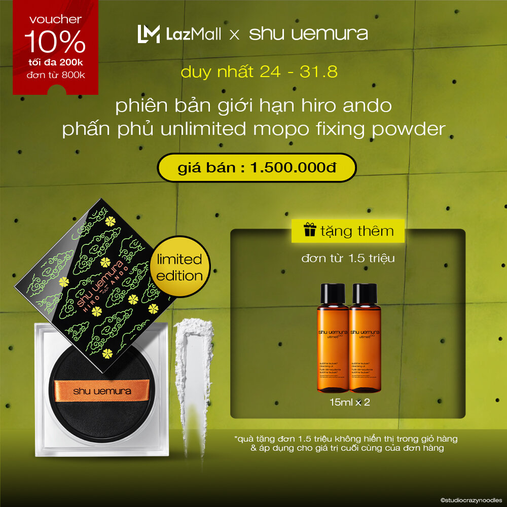phiên bản giới hạn hiro ando I phấn phủ shu uemura unlimited mopo loose powder