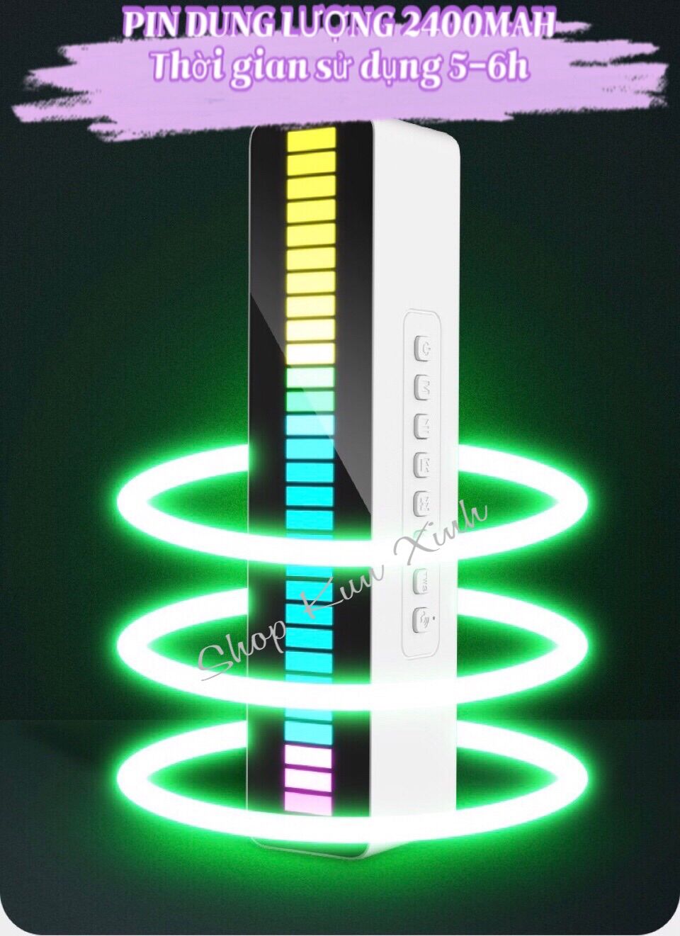 Loa bluetooth M8. Loa bluetooth ánh sáng đèn led. Âm trầm. Bass to