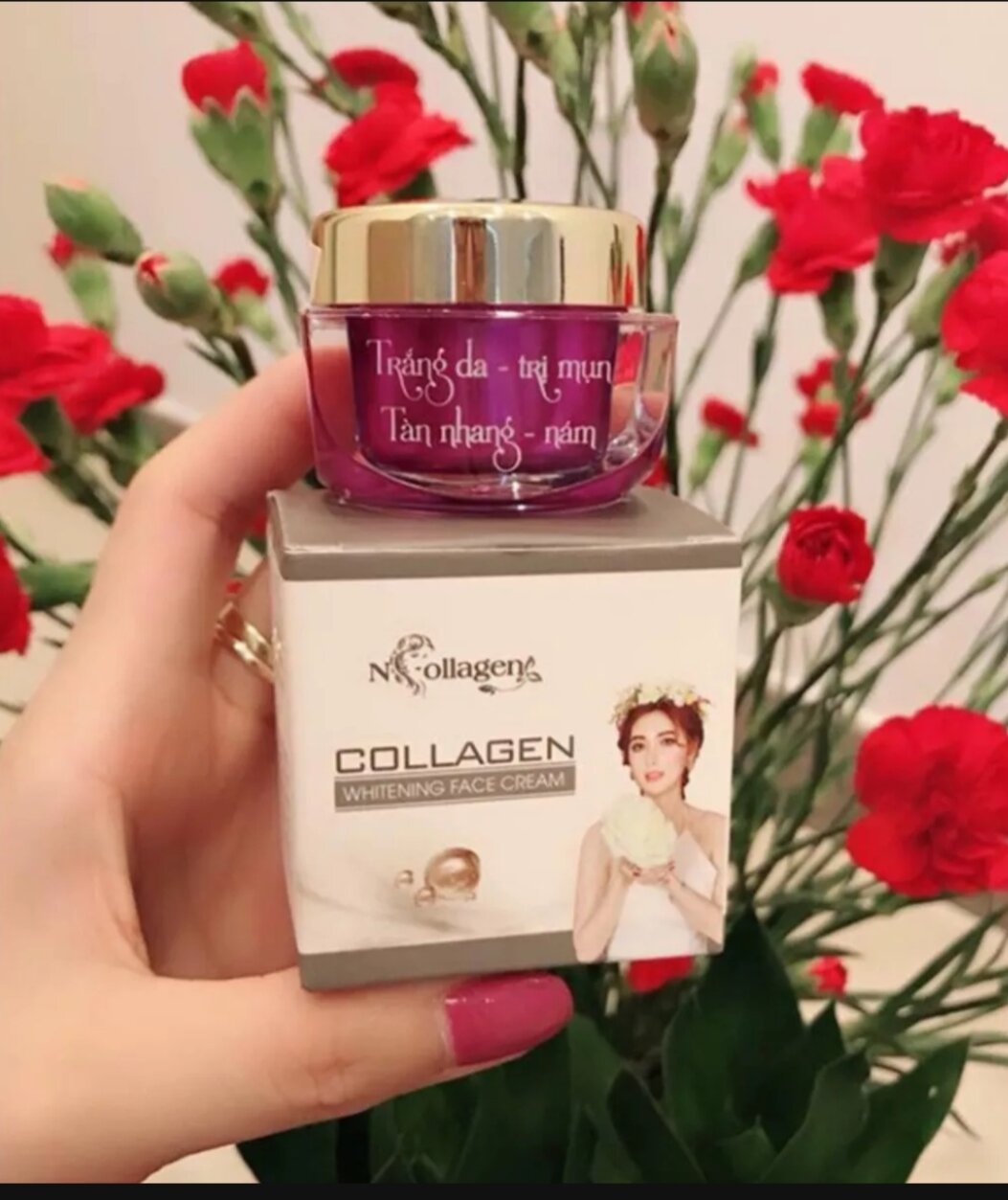 Kem face tím trắng da ngừa mụn