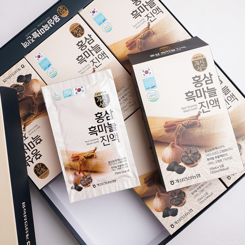 Nước Hồng Sâm Tỏi Đen Hàn Quốc (30 gói * 70ml)