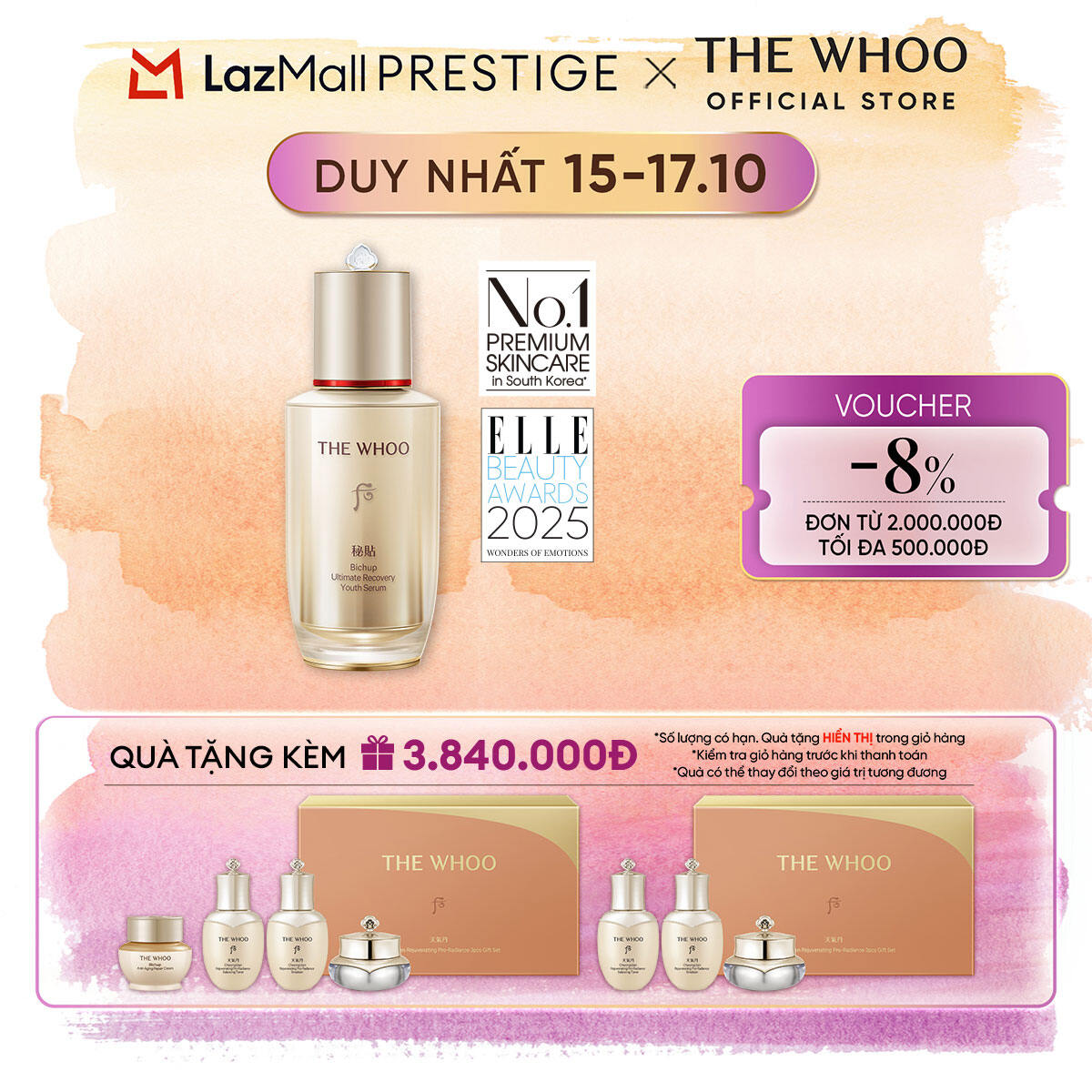 [THE WHOO OFFICIAL] Tinh chất tự sinh chống lão hóa thế hệ thứ 4 THE WHOO Bichup Ultimate Recovery Youth Serum 50ml