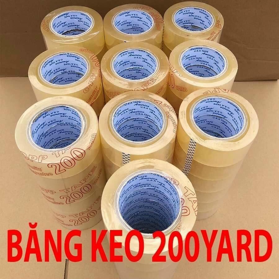 Băng keo trong 5 cây ,1 cây gồm 6 cuộn 200y độ dính cao,ruột mỏng,đủ số lượng đặt hàng công ty đảm bảo