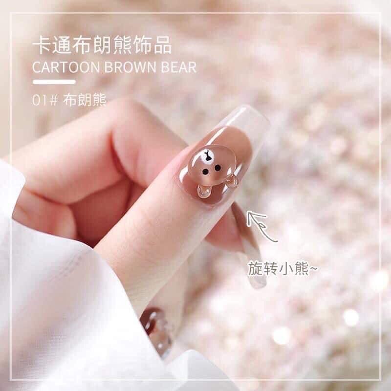 Charm gấu trang trí móng