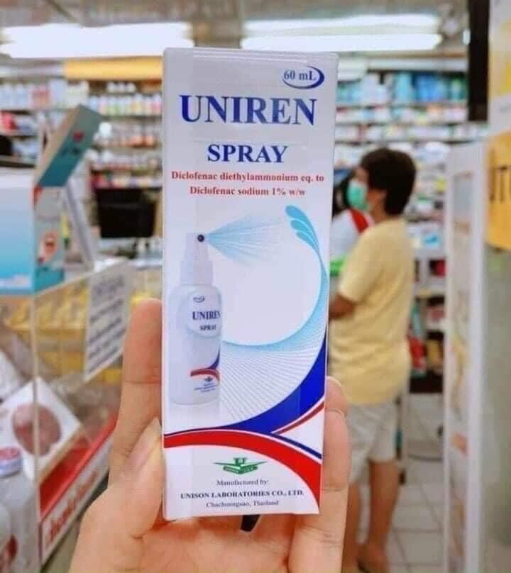 chai xịt xoa bóp uniren 60ml thái lan