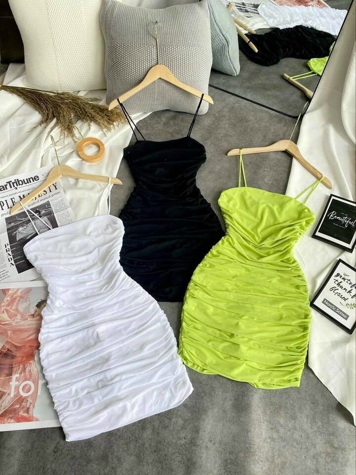 Đầm Body Dây Bún Nhún Sườn.