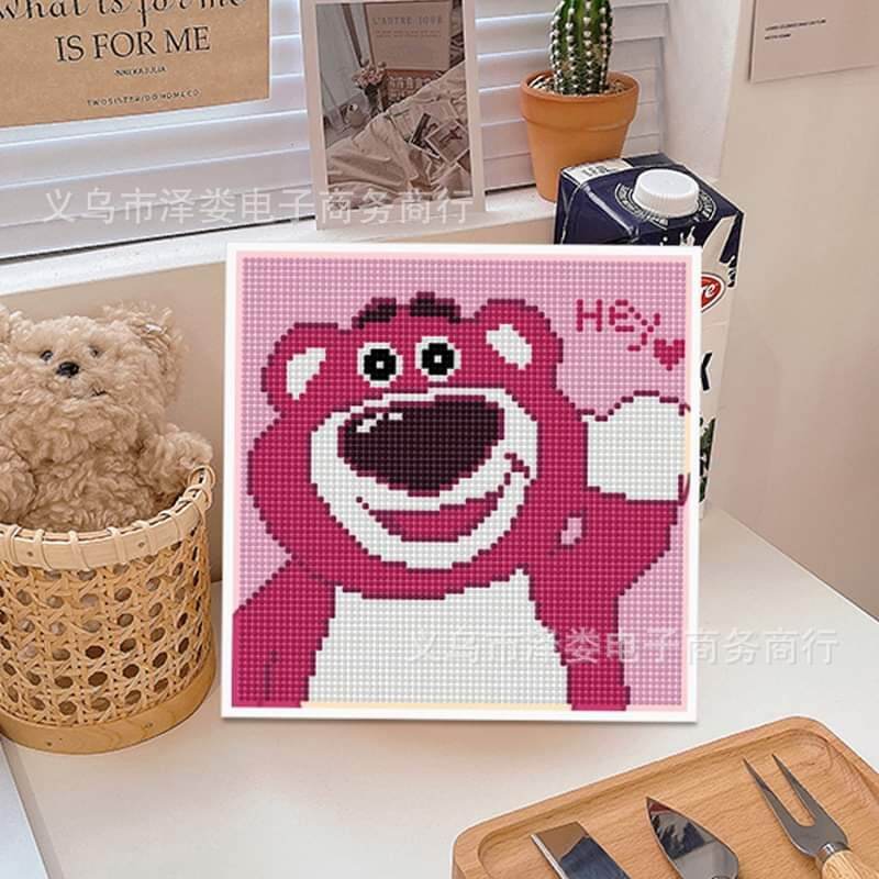 🍓TRANH ĐÍNH ĐÁ GẤU DÂU LOTSO
