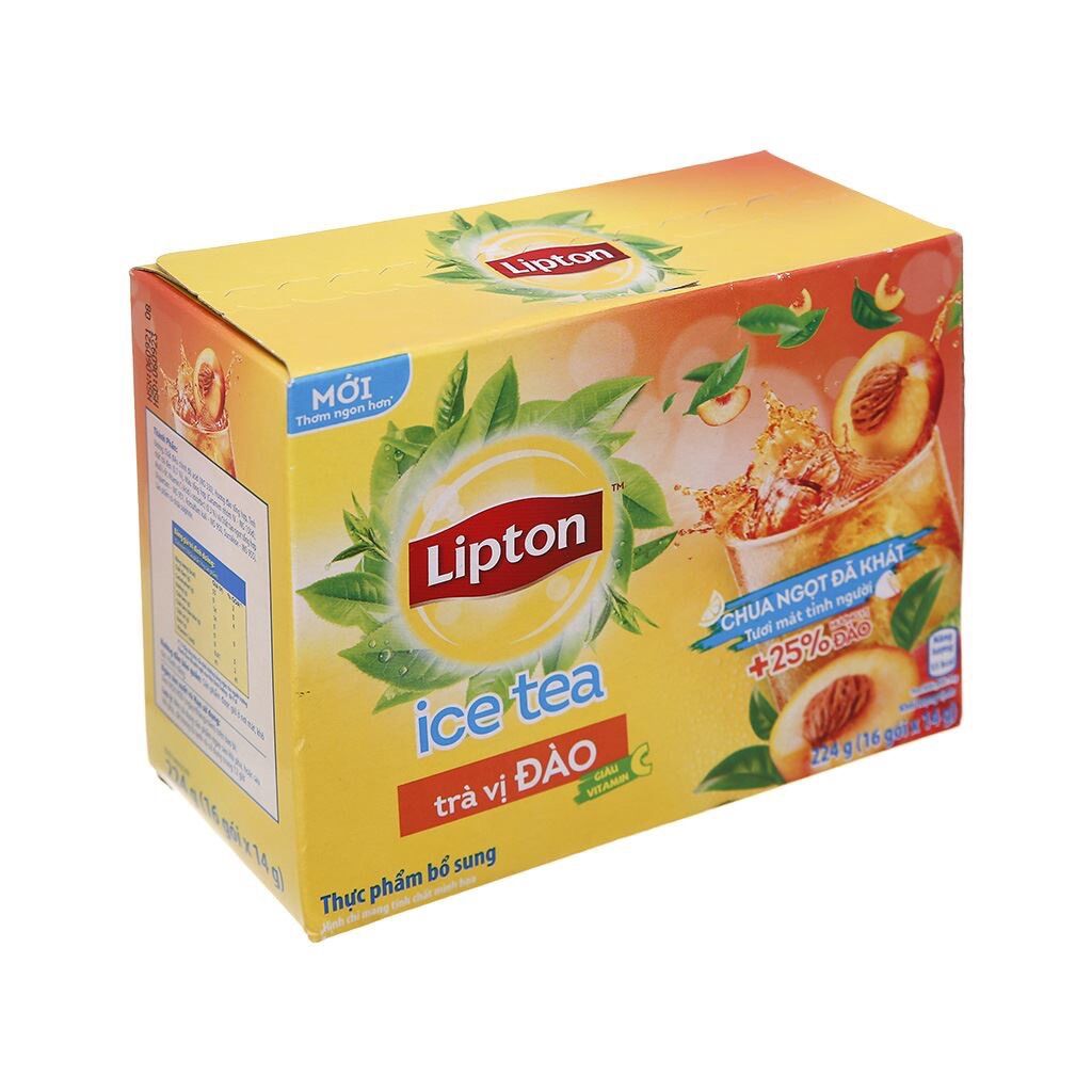 COMBO 16 GÓI TRÀ LIPTON HOÀ TAN VỊ CHANH/ĐÀO/XOÀI(NGẪU NHIÊN)