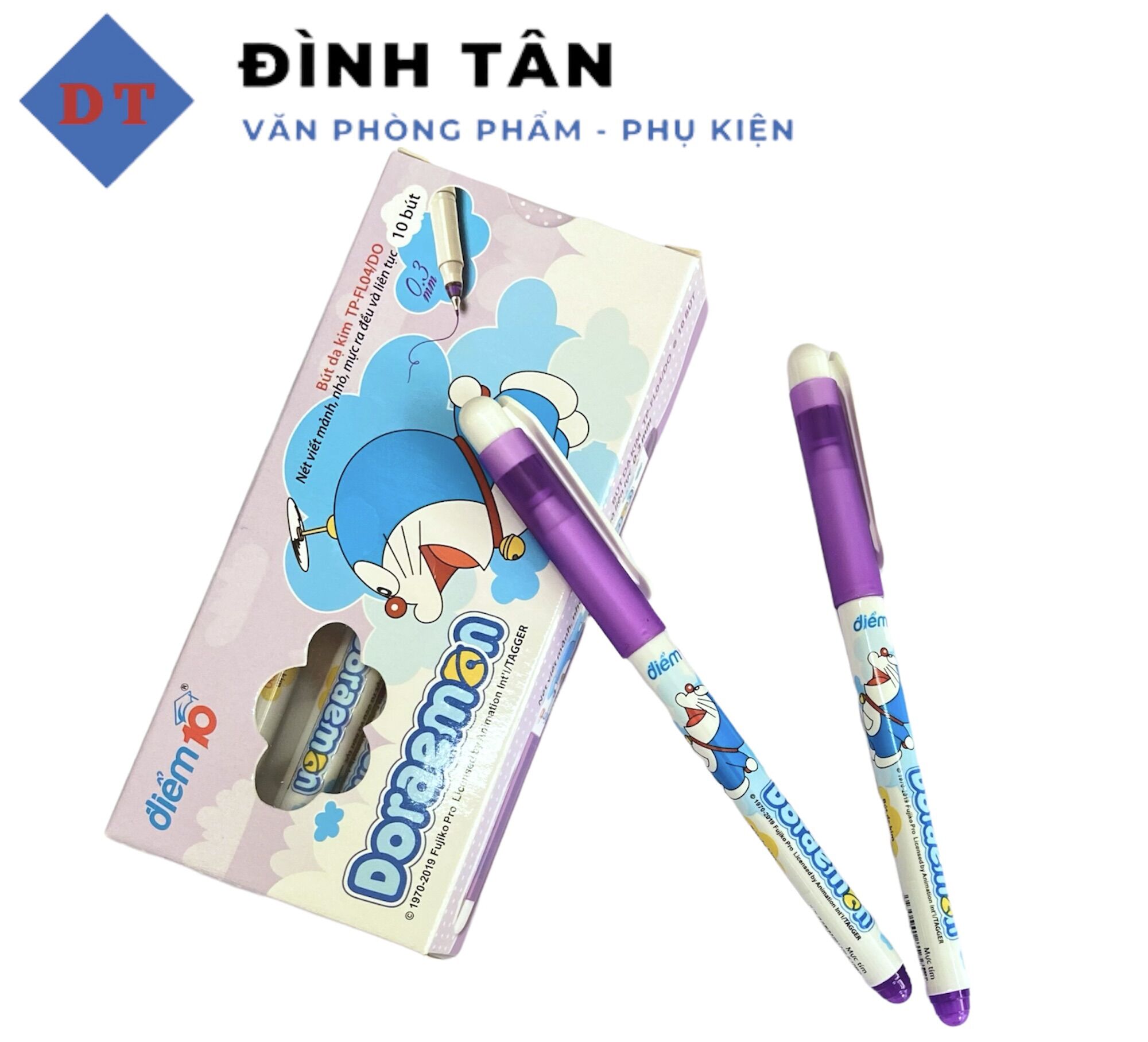 Bút lông kim thiên long doaremon fl-04/do tím