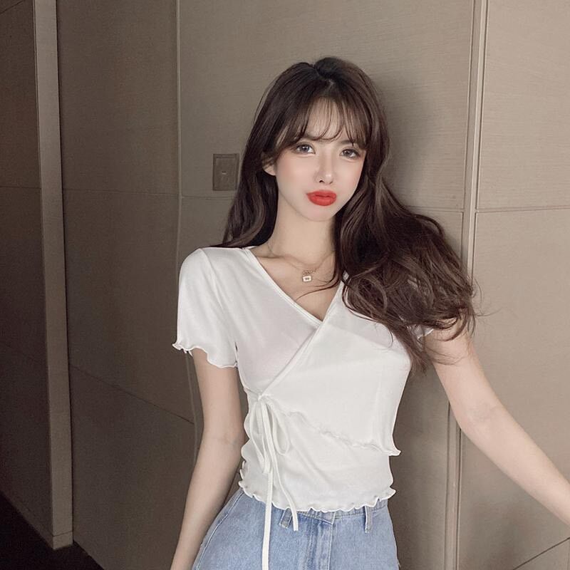 Áo kiểu siêu hot buộc dây đắp chéo
