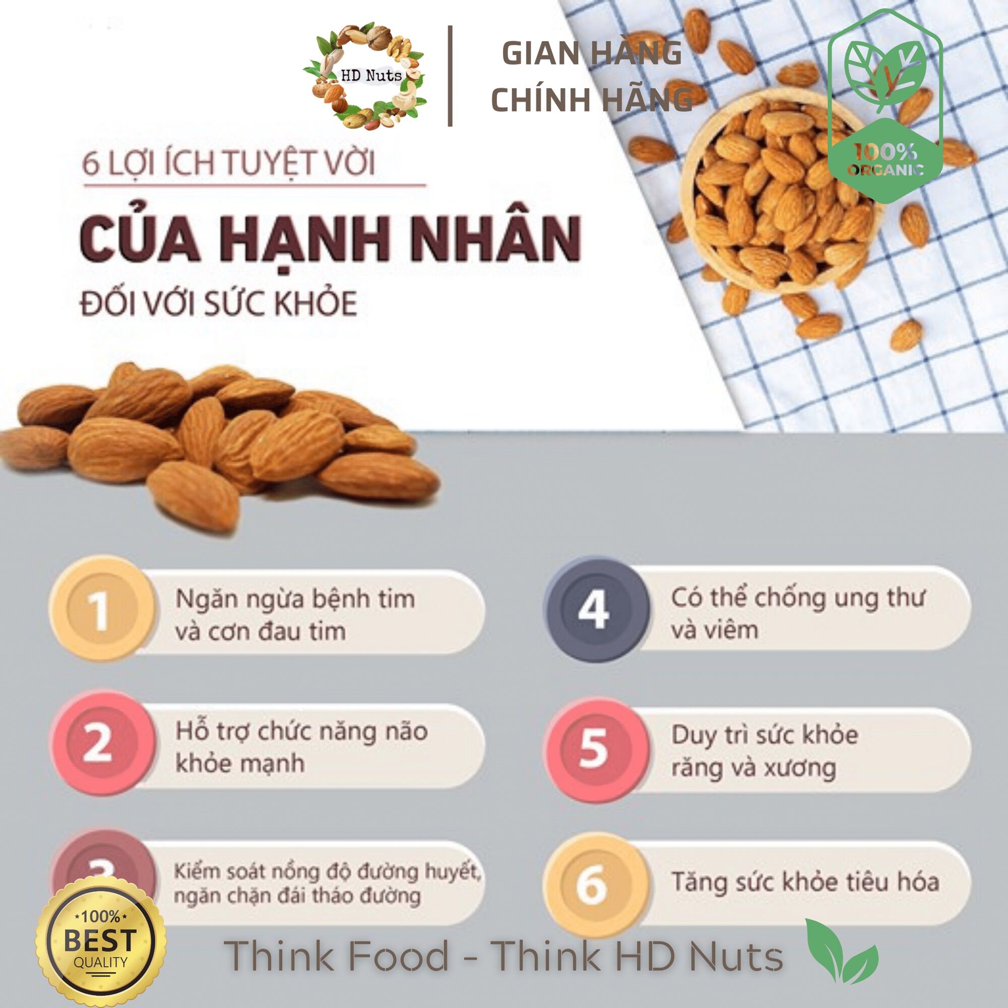 [Freeship + quà tặng] Hạnh nhân lõi Mỹ sấy giòn