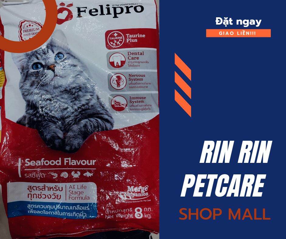 1 bao 8kg hạt felipro cho mèo hàng thái lan
