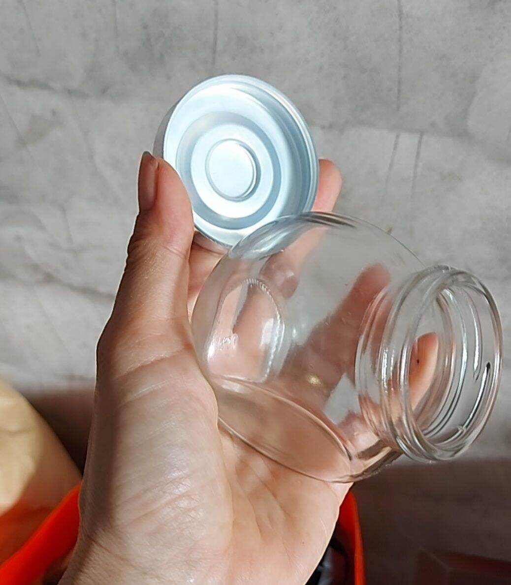 Hủ thủy tinh 2 đáy nắp Bạc 50ML 180ML 380ML