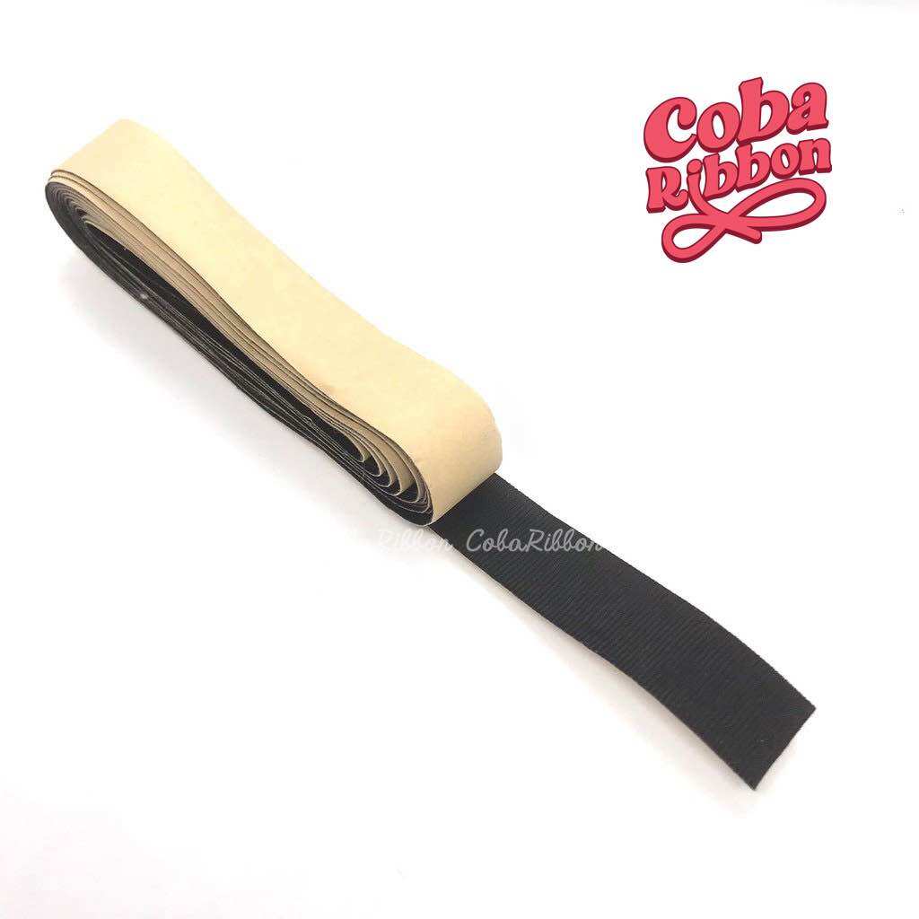 2 mét - Ruy băng gân có mặt keo dùng để dán chân bờm, màu đen, size 20mm - Cuộn 2 mét