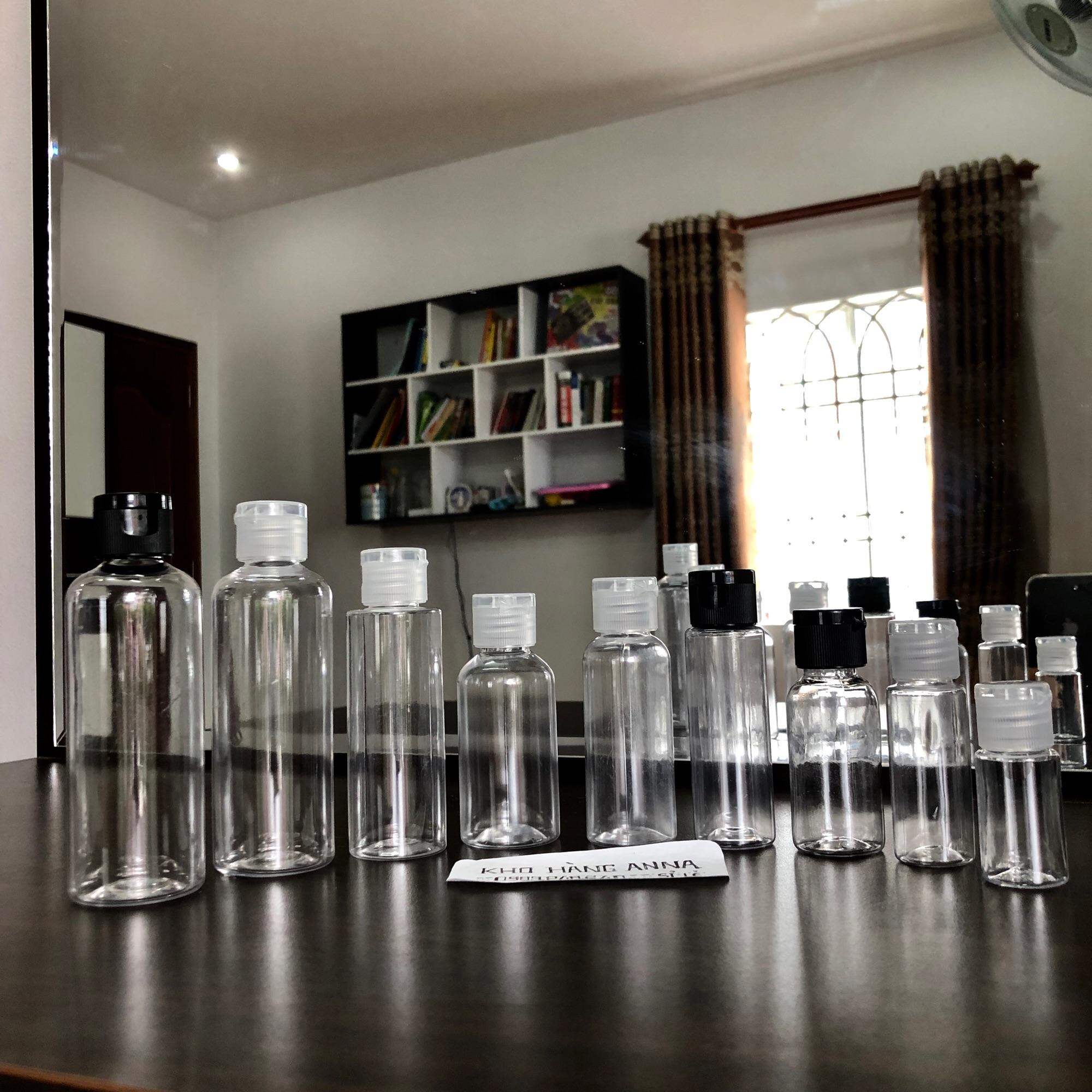 50 chai nhựa pet trong suốt nắp bật màu đen / trong - Chai nhựa 10ml/ 20ml/ 30ml/ 50ml/ 70ml/ 100ml - Chai chiết mỹ phẩm , Chai đựng nước rửa , đựng dầu dừa .... Chai nhỏ xinh