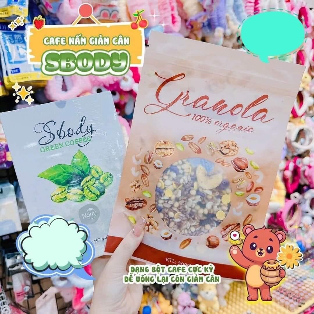 Cafe giảm cân Nấm dạng bột Slim Sbody tặng granola Chính Hãng