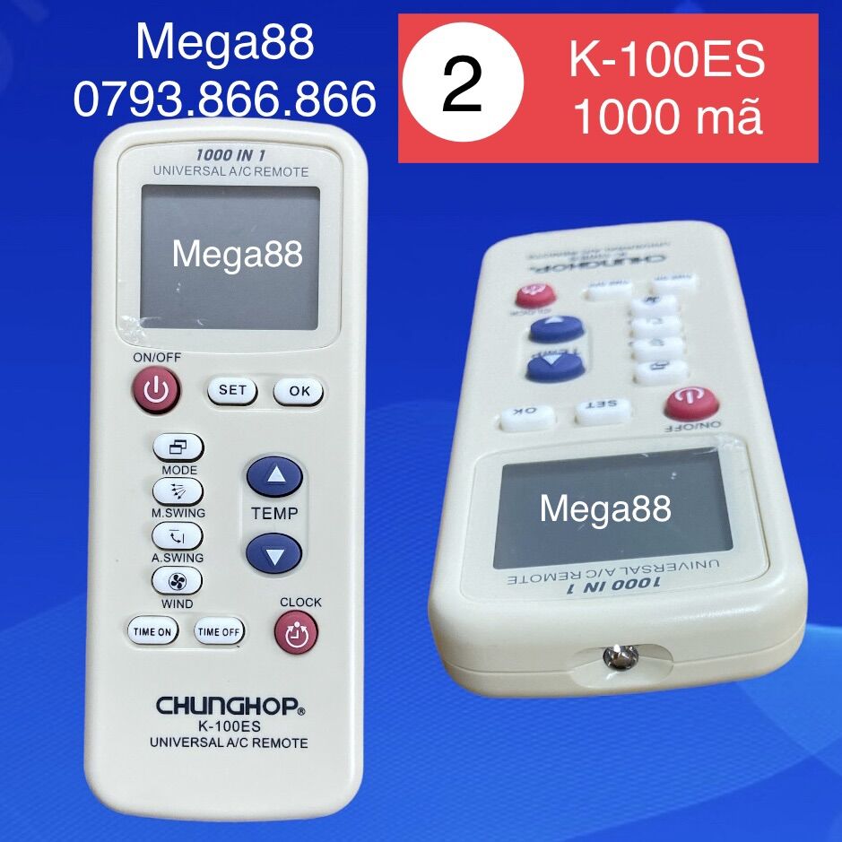 Remote điều khiển máy lạnh đa năng 1000 mã Chunghop K-100ES - điều khiển điều hoà đa năng