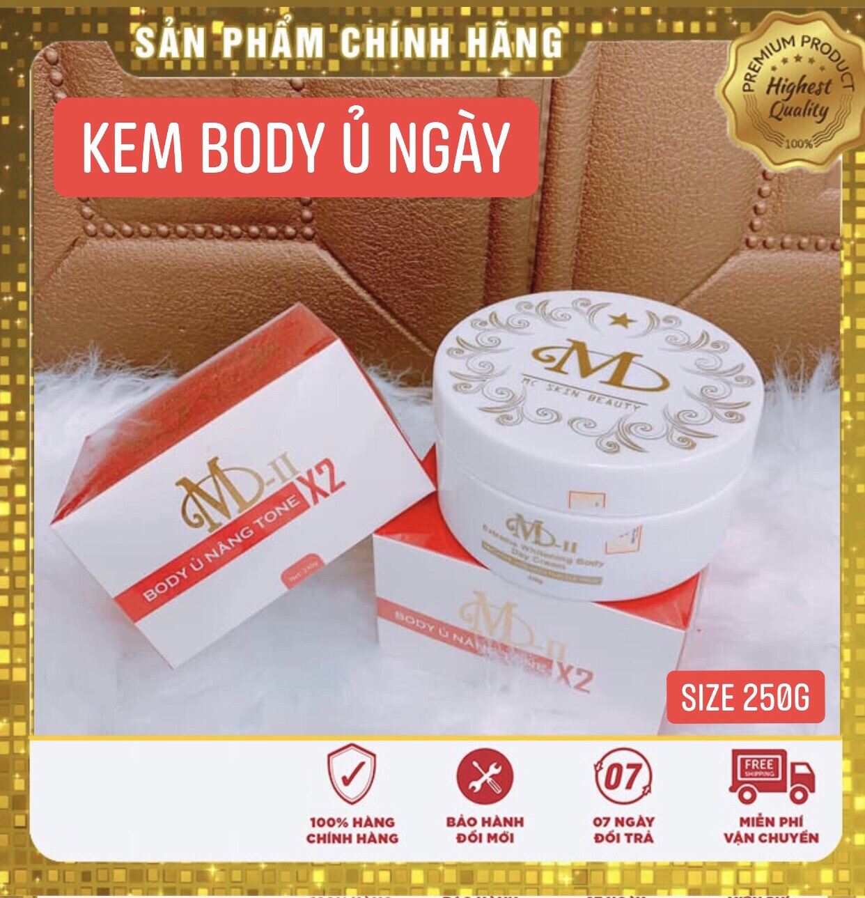 [Hcm]Kem Body Ủ Nâng Tone X2 Ban Ngày Size 250G