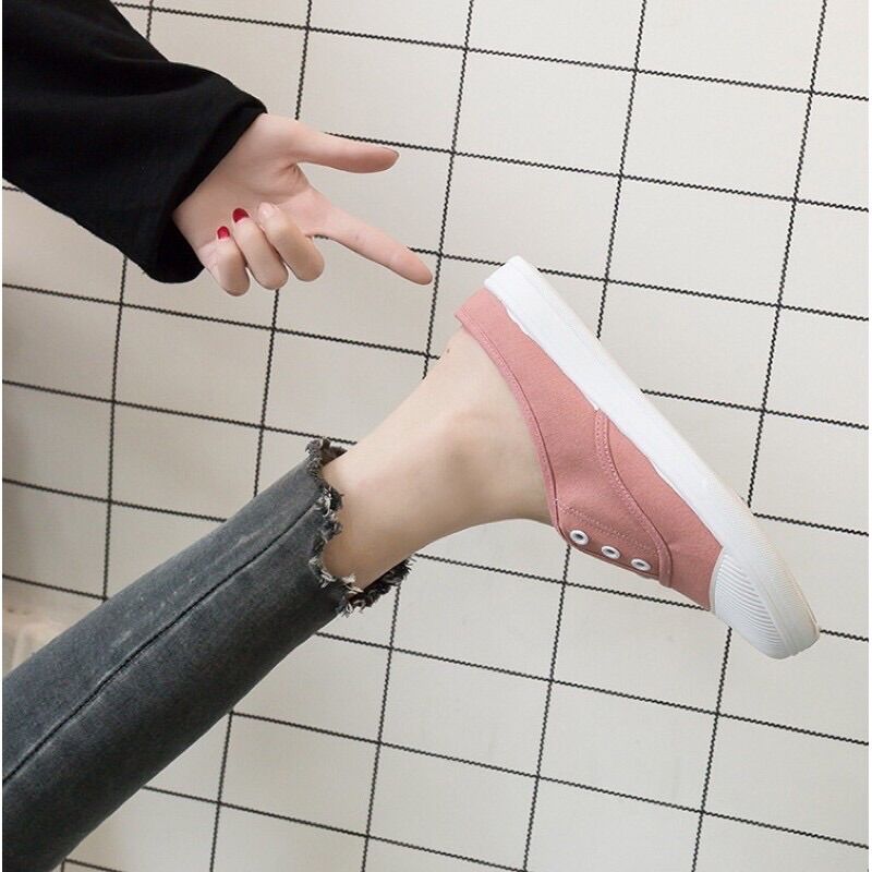 Giày bata đạp gót ☘️FREESHIP☘️giày vải canvas trẻ trung
