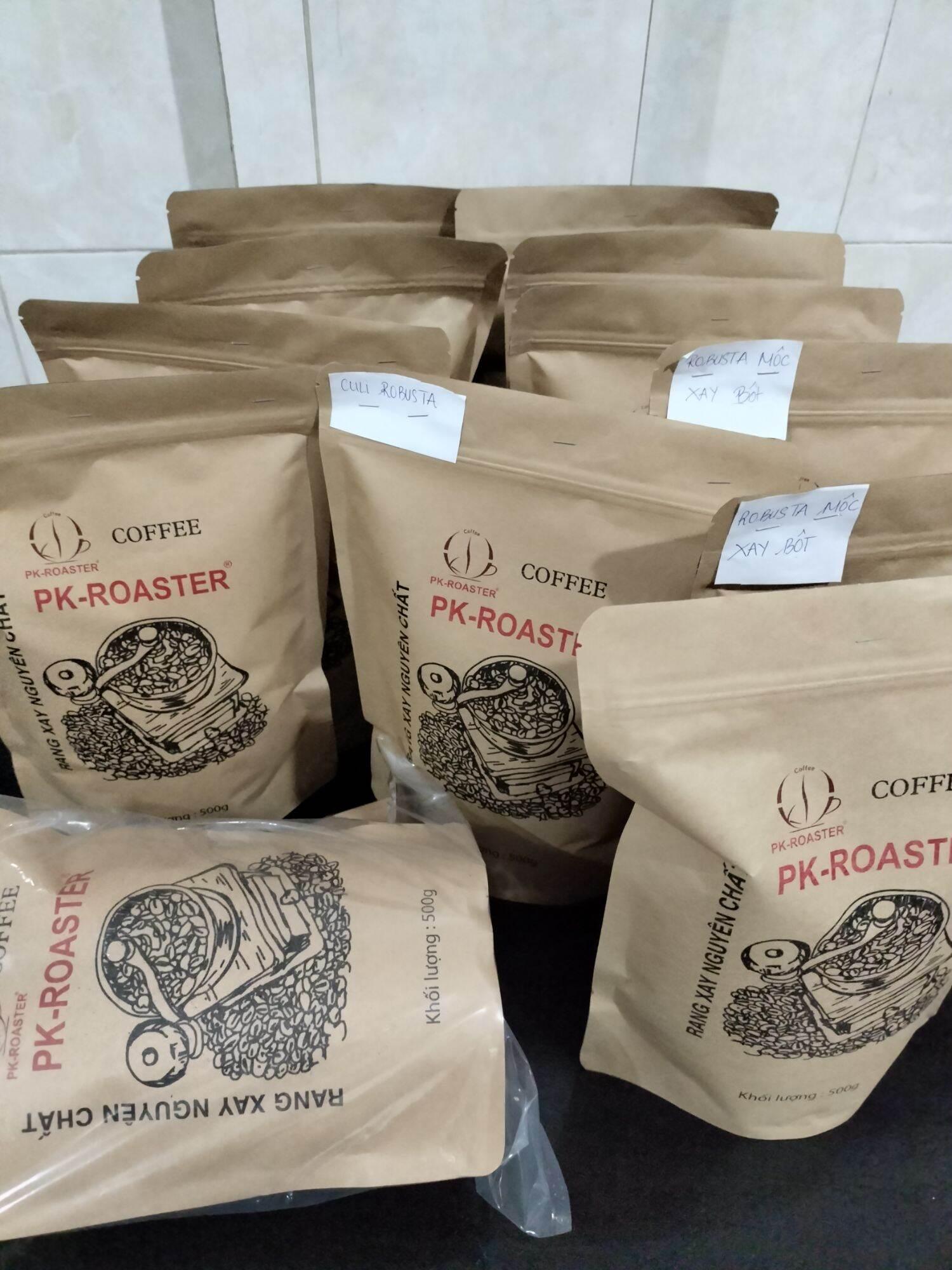 cà phê hạt,500g, (Robusta+culi+arabica)