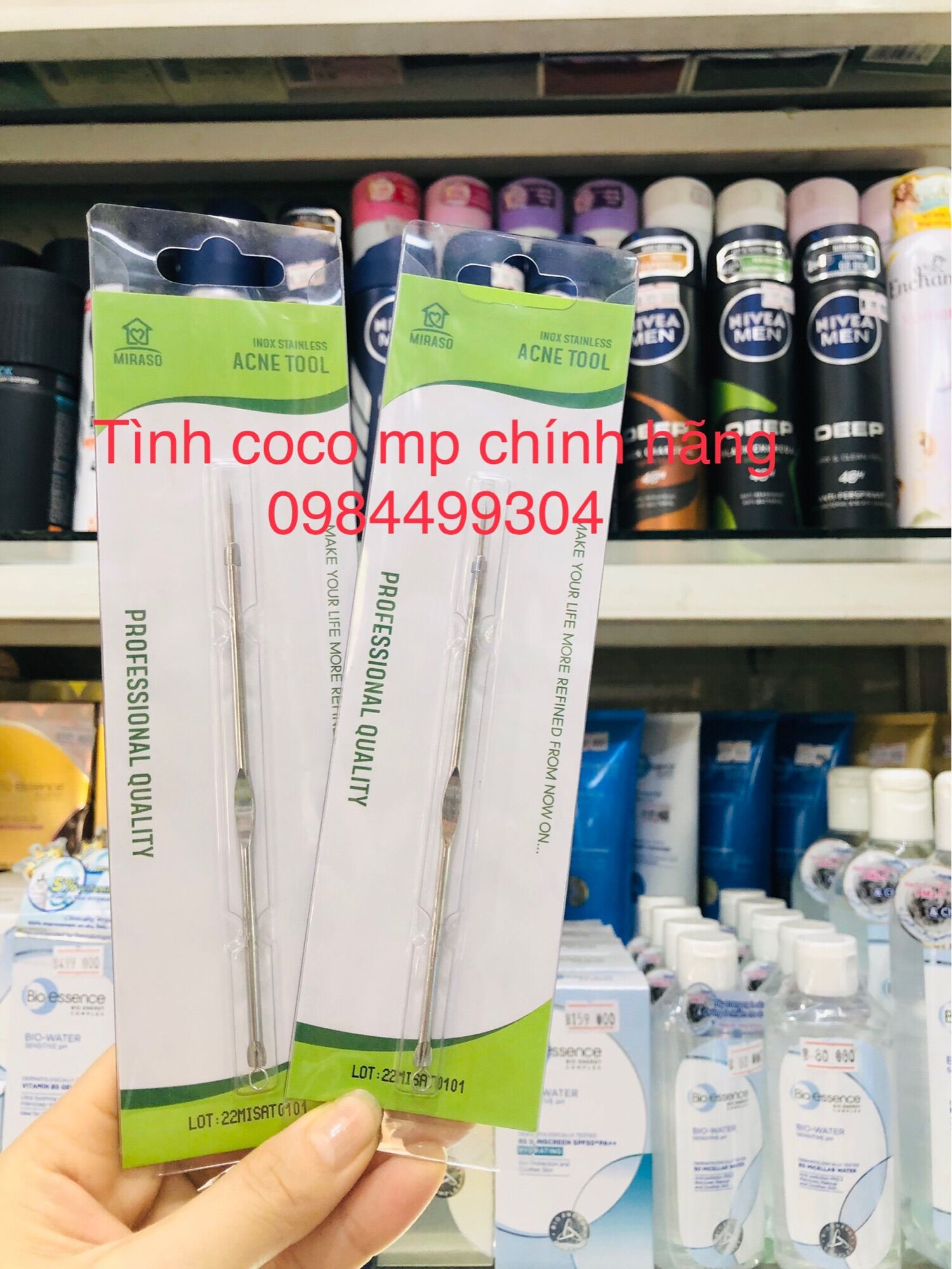 Que nặn mụn, cây nặn mụn Miraso Hàn quốc-Combo 2 cây