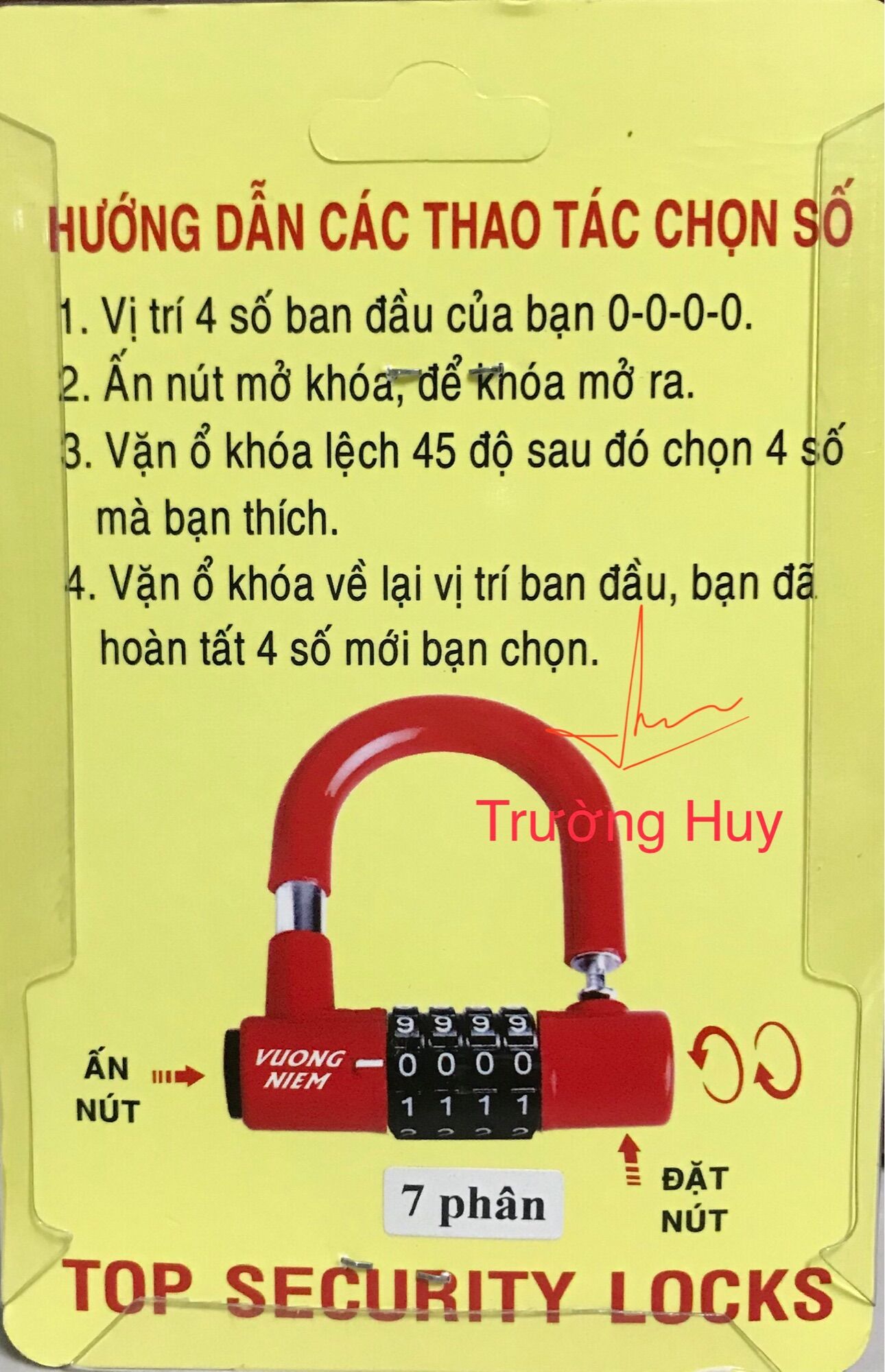 [chính hãng] HCM Khoá số (mật khẩu) Vương Niệm - Bảo hành 6 tháng