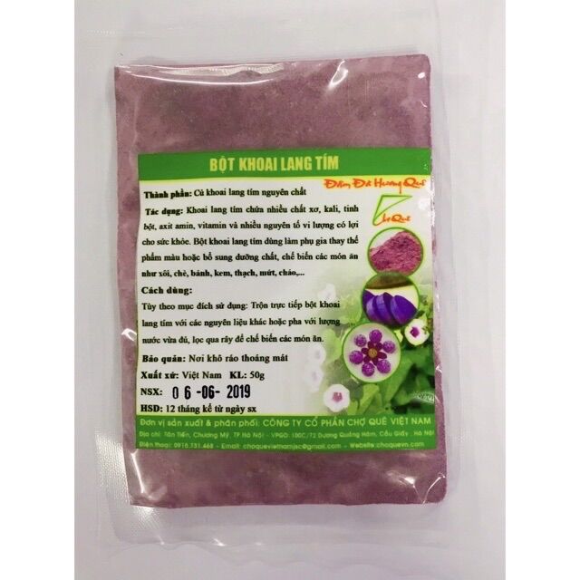 Bột khoai lang tím Chợ Quê 50g