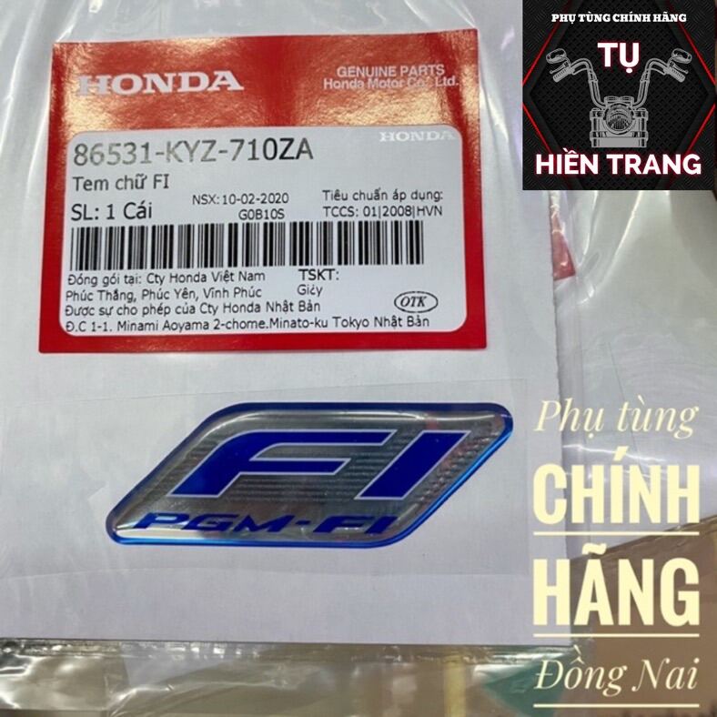 TEM FI-PGM FI NỔI MÀU XANH CHÍNH HÃNG HONDA