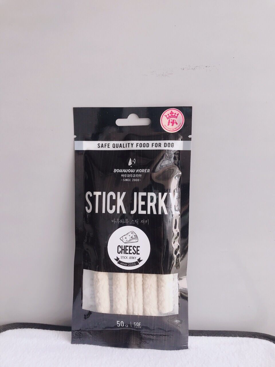 Bánh thưởng cho chó bowwow stick jerky túi 5 que gói 50gr|