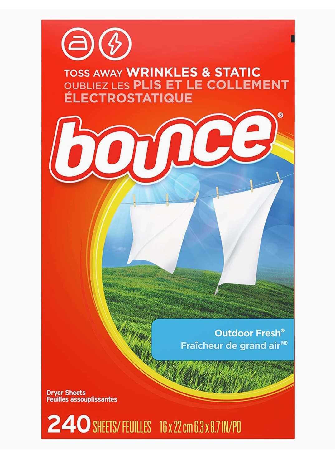 Giấy thơm Quần áo BOUNCE ( 240 tờ )