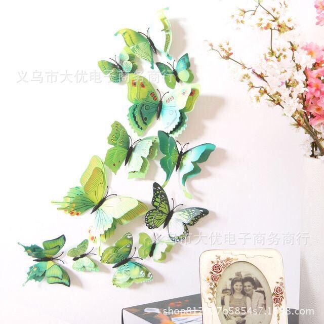 Bướm 2 tầng 3d - nam châm 1 túi 12 con