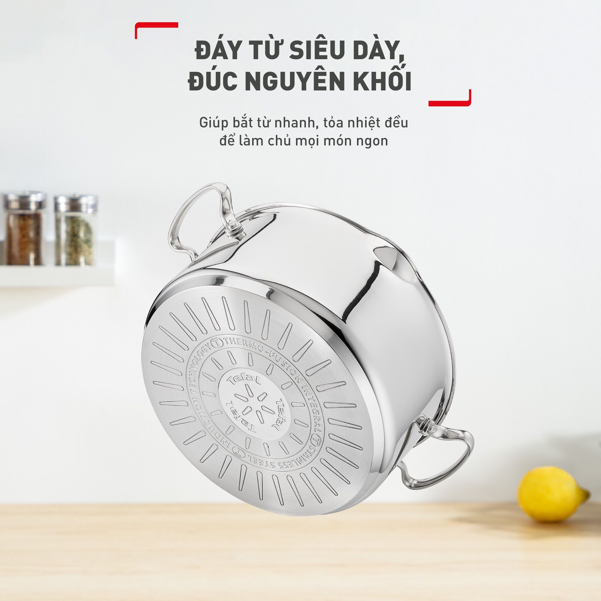 Nồi luộc gà thân cao Tefal Duetto Plus 28cm, 10.4L - Tefal Duetto Plus 22cm, 6.0L  - inox cao cấp 18/10