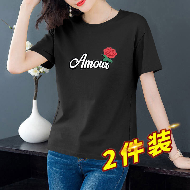 Áo Phông Ngắn Tay 2023 Cotton Cho Mẹ Trung Niên Áo Phông Thời Trang Cỡ Lớn Rộng Rãi Mẫu Mới Mùa Hè Cho Nữ Áo Trang Phục Nữ