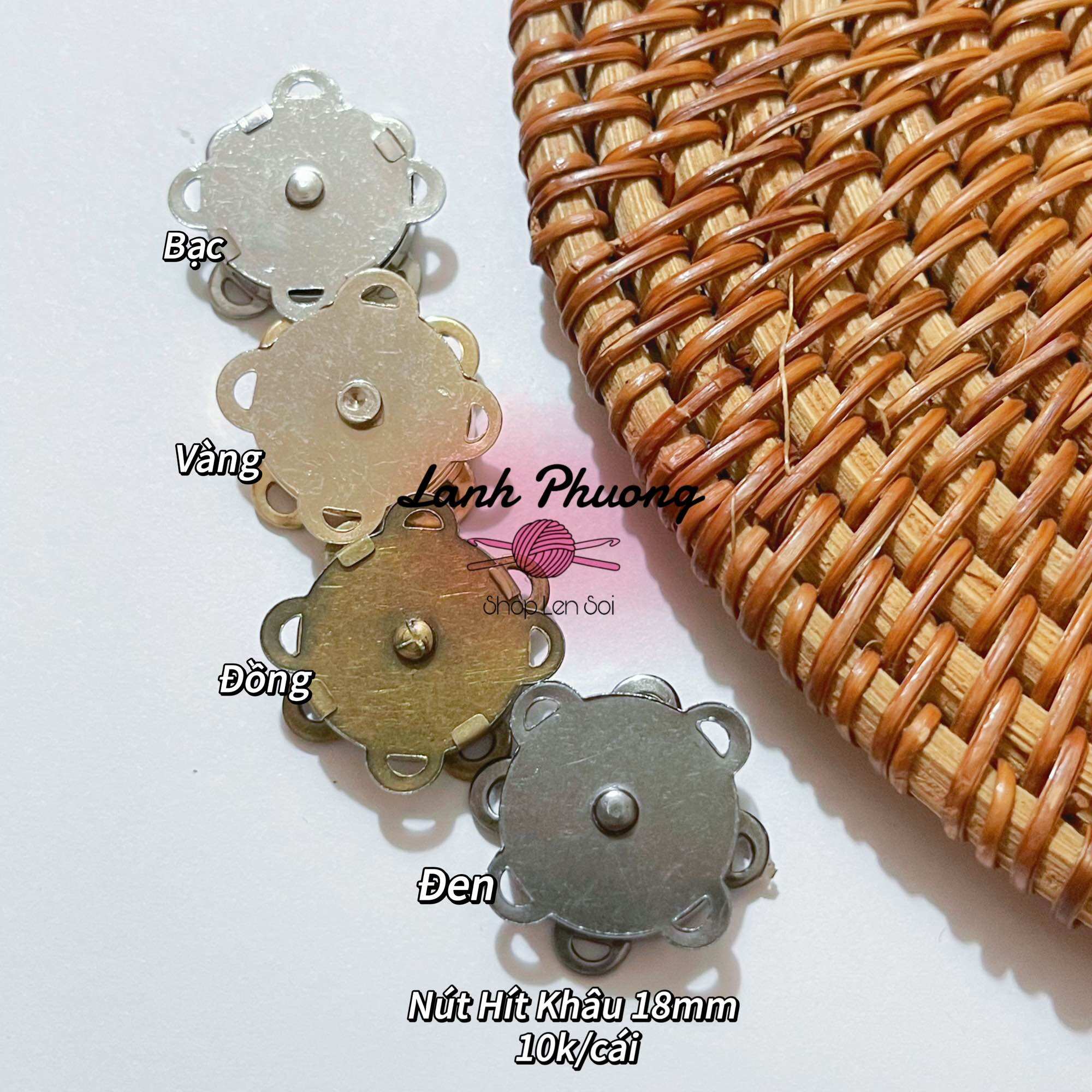 Nút Hít Nam Châm Khâu Và Gài ( set 2 cái)
