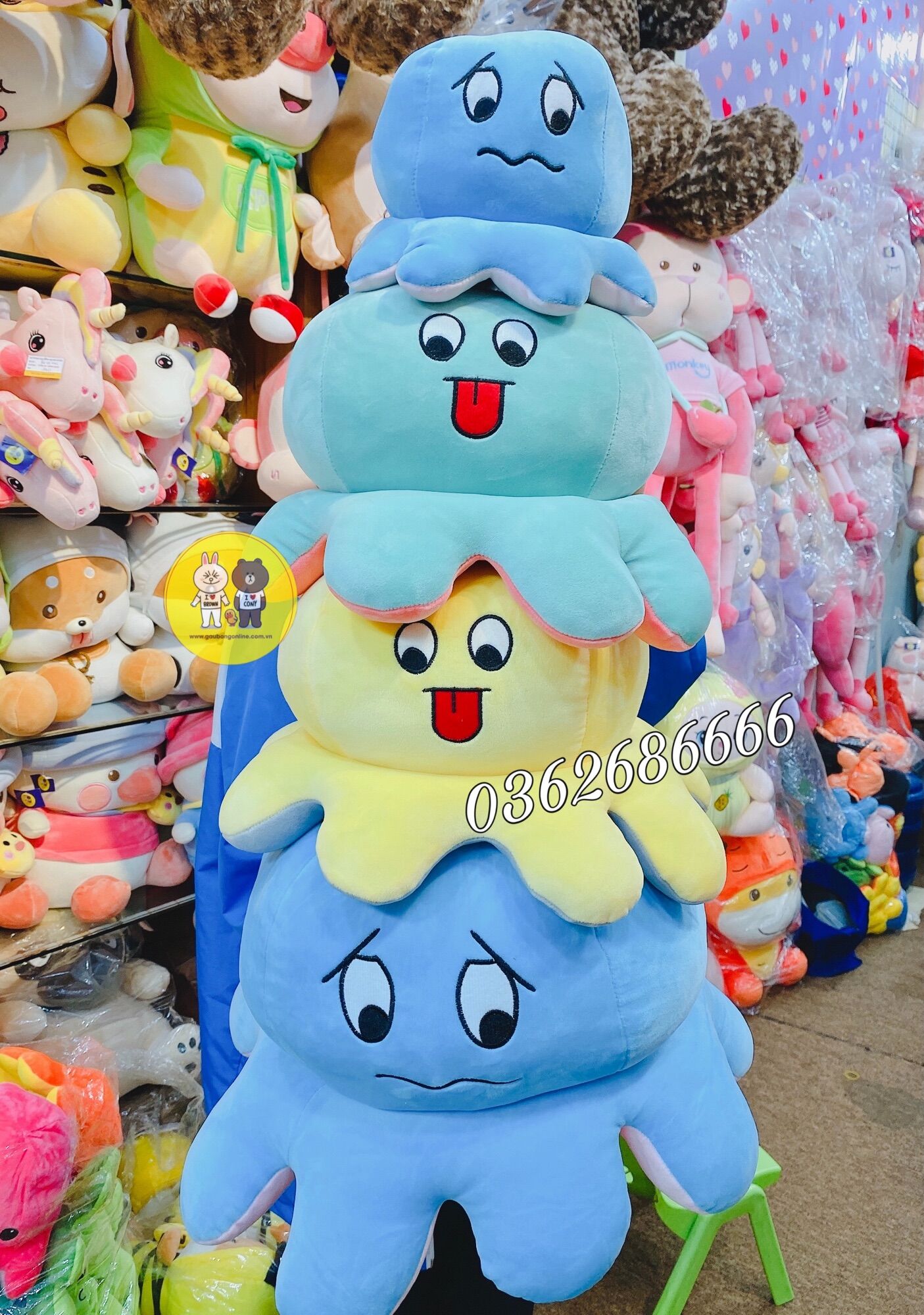 Bạch tuộc cảm xúc 2 mặt biểu cảm siêu khổng lồ 90cm