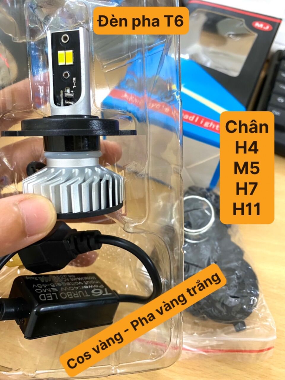 01 đèn pha t6 - đèn pha xe máy - đèn pha oto với chân đèn h4 m5 h7 h11 - 2 màu cos vàng pha trắng cực rẻ và cực sáng- - đèn pha ô tô oto - đèn pha xe máy - đèn xe việt