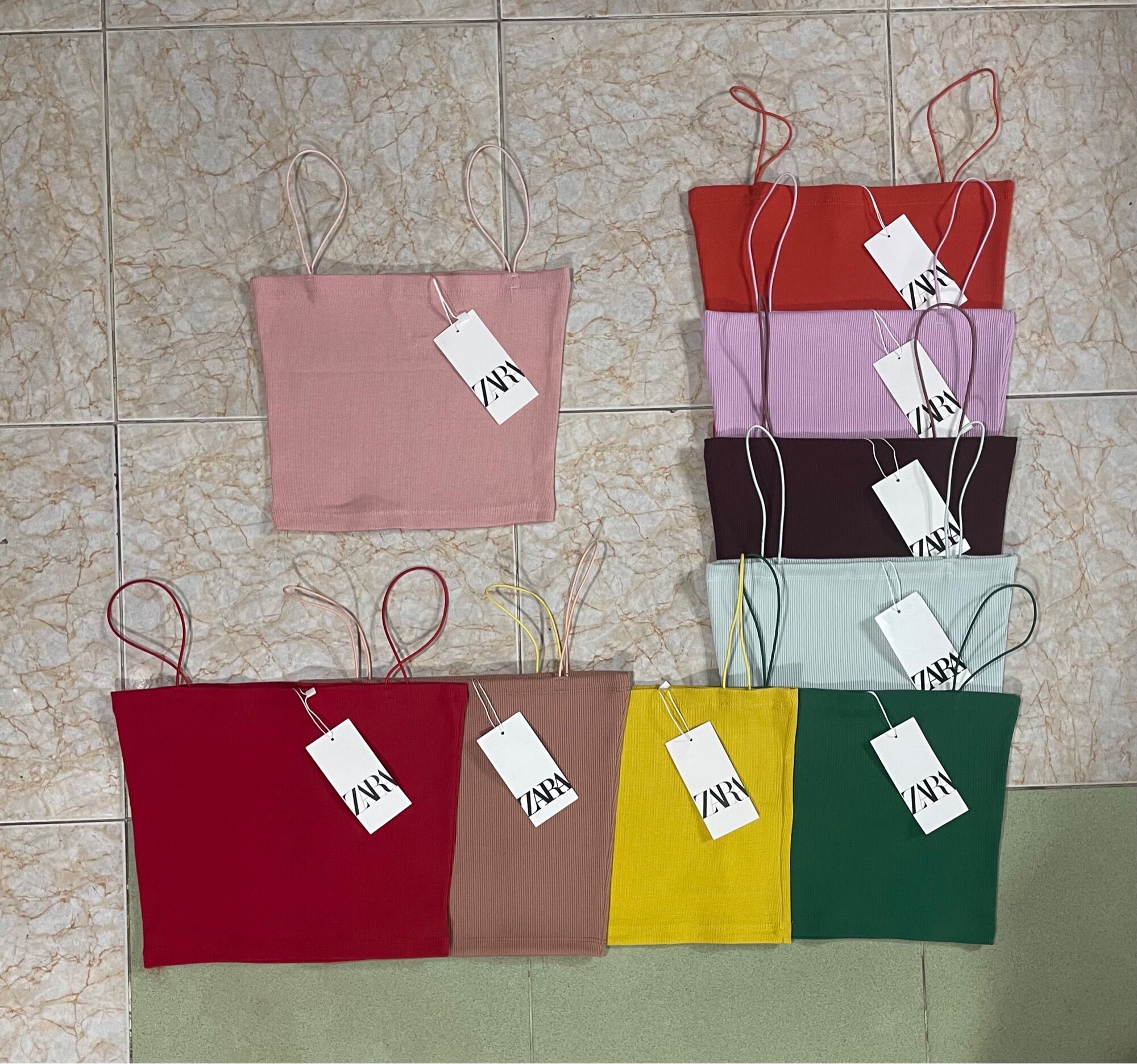 Áo Zara Xuất 2 Dây Bản Tăm Sexy 4 Màu Size M L ( Có Sẵn )