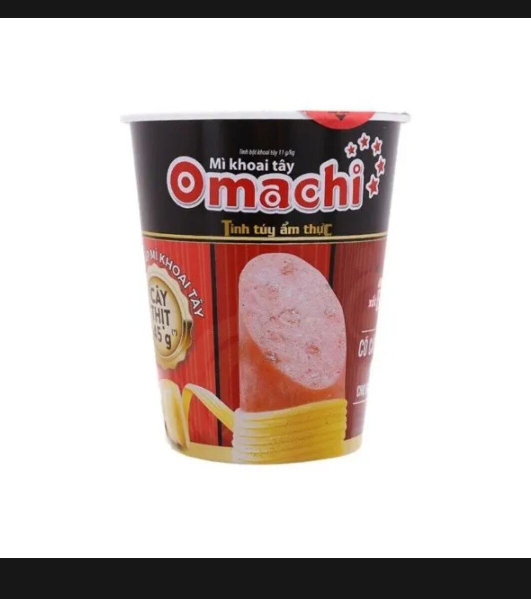mì Omachi ly có xúc xích vị bò hầm