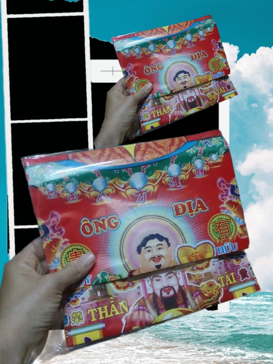 1 bộ giấy cúng Thần Tài-Ông Địa (kèm sớ + mâm cúng)