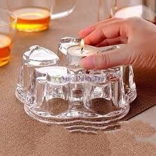 Đế nến giữ nhiệt thủy tinh hình tròn