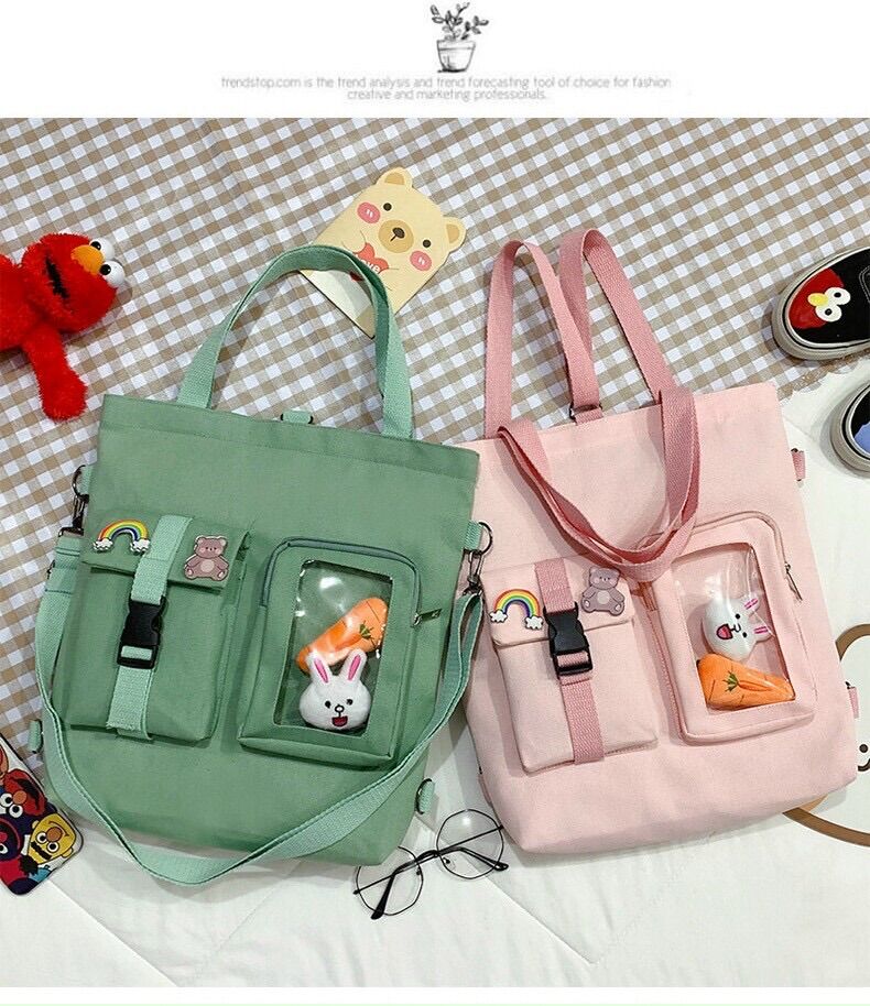 Túi tote cho các bạn nữ màu sắc đẹp mẫu mới - tote 2 hộp gài