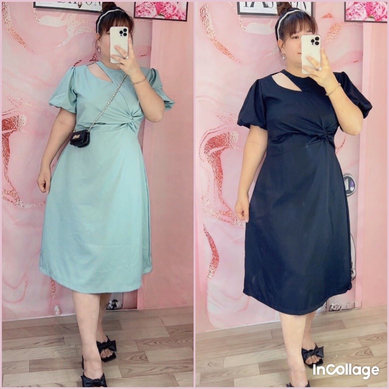 Đầm Xoắn eo Siêu che bụng Bigsize Nữ 60kg đến 95kg